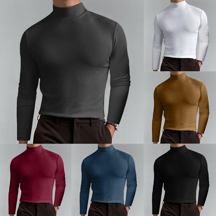 Limited Time Only 50% Off Stylish Men's T-Shirt with High Collar, Long Sleeve, and Slim FitPerfect Gift