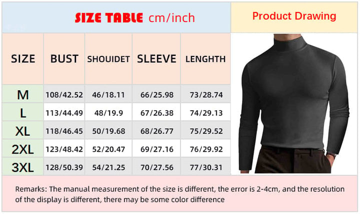 Limited Time Only 50% Off Stylish Men's T-Shirt with High Collar, Long Sleeve, and Slim FitPerfect Gift