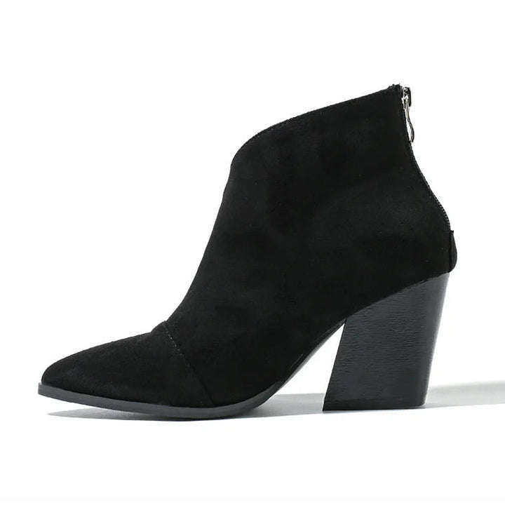 Hailey | Pointed Ankle Boot With Suede Effect